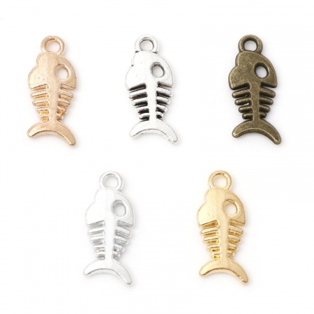 Zinc Based Alloy Ocean Jewelry Charms Multicolor Fish Animal 18mm x 8mm