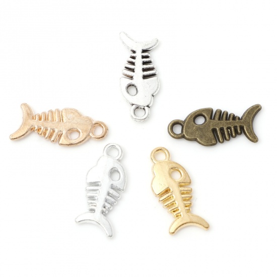 Picture of Zinc Based Alloy Ocean Jewelry Charms Multicolor Fish Animal 18mm x 8mm