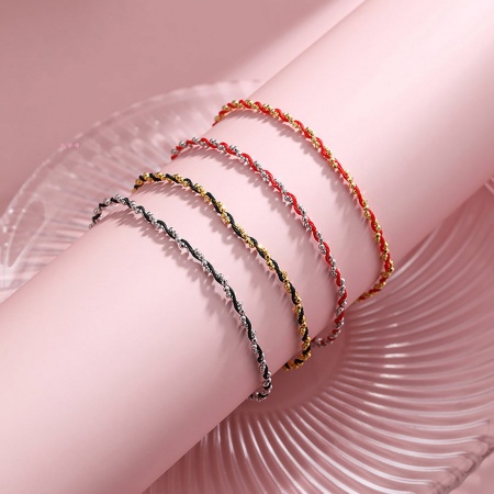 Brass Simple Braided Bracelets Multicolor 15cm(5 7/8") long