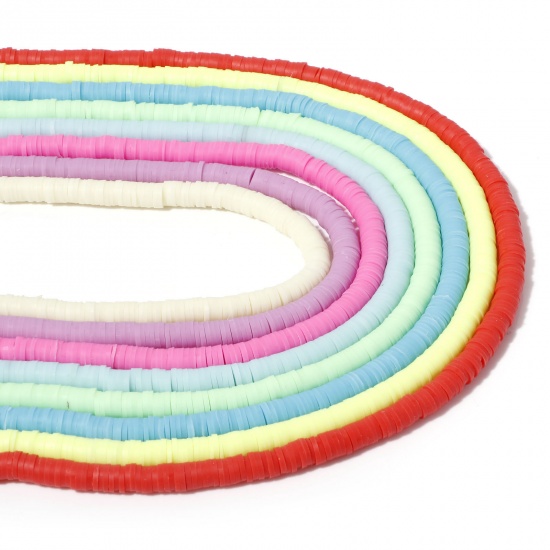 Immagine di Argilla Katsuki Perline Tondo Multicolore Baglie nel buio Circa 6mm Dia, Foro: Circa 2mm, lunghezza: 39.5cm, 2 Fili (Circa 395 Pezzi/Treccia)