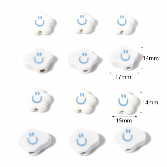 Picture of Ceramic Weather Collection Beads White Smile