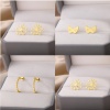 Picture of 304 Stainless Steel Stylish Ear Post Stud Earrings Multicolor 15mm Dia., 1 Piece