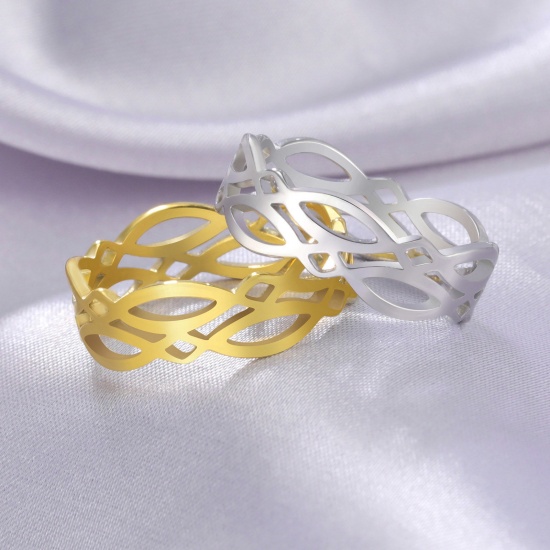 Picture of 304 Stainless Steel Geometry Series Rings Multicolor Round Geometric Hollow 19.8mm(US Size 10)
