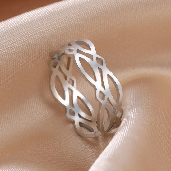 Picture of 304 Stainless Steel Geometry Series Rings Multicolor Round Geometric Hollow 19.8mm(US Size 10)