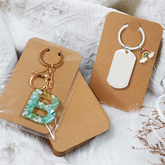 Picture of Paper Keychain Keyring Display Card Multicolor Rectangle 12cm x 7.5cm