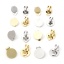 Immagine di Ottone Orecchini a Clip Senza Piercing Vero Oro Placcato Tondo Può Essere Incollato 19mm x 15mm, 2 Pz