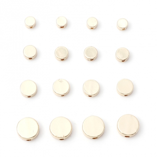 Picture of Brass Beads 14K Real Gold Plated Flat Round                                                                                                                                                                                                                   