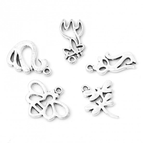 Picture of Zinc Based Alloy Charms Antique Silver Color Animal Hollow