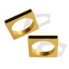 Picture of Eco-friendly Simple & Casual Stylish 18K Real Gold Plated 304 Stainless Steel Unadjustable Square Round Rings Unisex