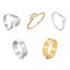 Picture of 304 Stainless Steel Stylish Unadjustable Rings Multicolor Wave