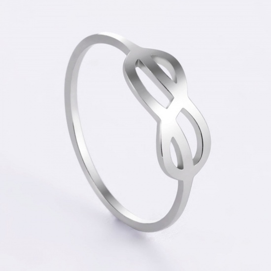 Bild von 304 Edelstahl Stilvoll Uneinstellbar Ring Bunt Rund Symbol von Unendlich Hohl 1 Stück