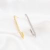 Picture of Brass Ear Post Stud Earrings Multicolor U-shaped With Loop Multicolour Cubic Zirconia 30mm x 12mm