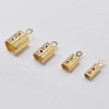 Picture of 304 Stainless Steel Cord End Caps Cylinder Gold Plated
