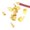 Picture of 304 Stainless Steel Cord End Caps Cylinder Gold Plated