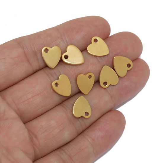 Bild von 304 Edelstahl Valentinstag Charms Herz Bunt 10mm x 9mm, 20 Stück