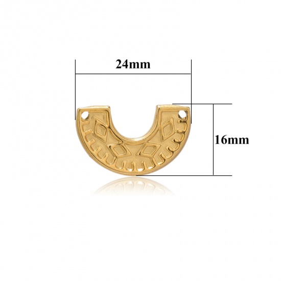 Picture of 304 Stainless Steel Geometry Series Connectors Multicolor Arc 24mm x 16mm