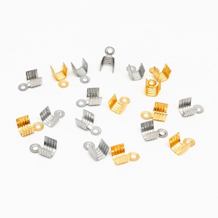 304 Stainless Steel Cord End Crimp Caps Multicolor 7mm x 4.5mm