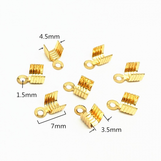 Immagine di 304 Acciaio Inossidabile Terminale Capocorda per Collana Multicolore 7mm x 4.5mm, 20 Pz