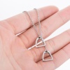 Image de Collier Lariat en Forme de Y en 304 Acier Inoxydable Multicolore Empreintes de Cheval Creux 45cm long, 1 Pièce