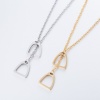 Image de Collier Lariat en Forme de Y en 304 Acier Inoxydable Multicolore Empreintes de Cheval Creux 45cm long, 1 Pièce