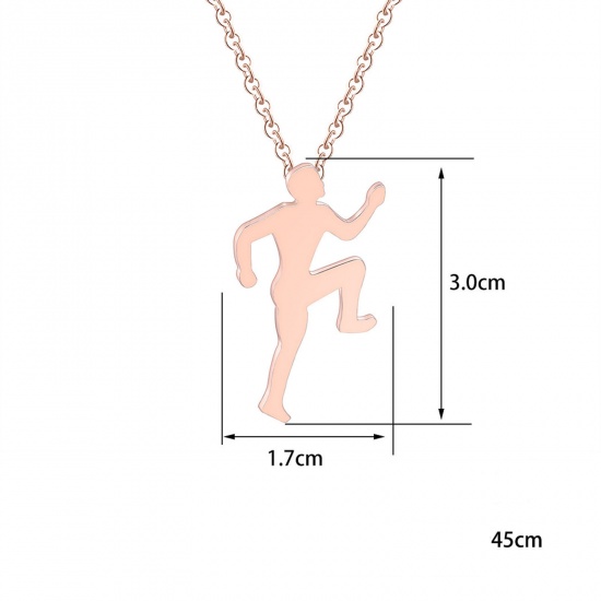 Picture of 201 Stainless Steel Stylish Necklace Multicolor Athlete 45cm(17 6/8") long