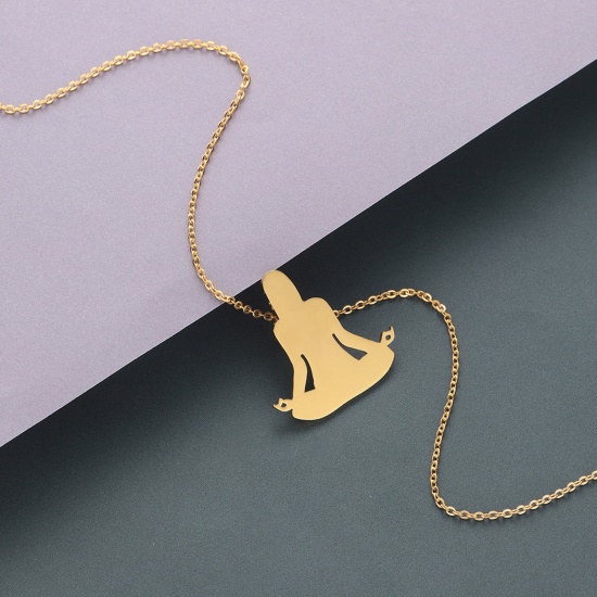 Picture of 201 Stainless Steel Stylish Necklace Multicolor Athlete 45cm(17 6/8") long