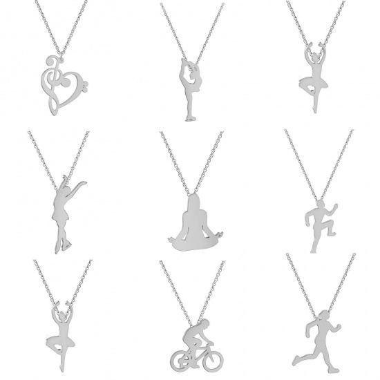 Picture of 201 Stainless Steel Stylish Necklace Multicolor Athlete 45cm(17 6/8") long