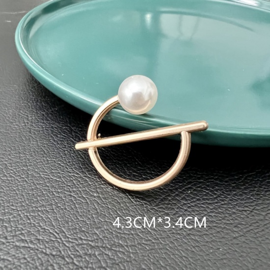 Picture of Stylish Pin Brooches Matt Gold Imitation Pearl