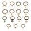 Immagine di 304 Acciaio Inossidabile & Pietra Elegante Elastico Anelli di Perline Oro Placcato Multicolore Ali Cuore 19.8mm (taglia di US: 10), 1 Pz