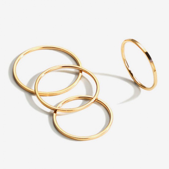 Picture of Eco-friendly Simple & Casual Simple 18K Real Gold Plated 304 Stainless Steel Unadjustable Rings Unisex