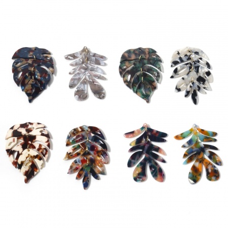 Acrylic Acetic Acid Series Pendants Leaf Multicolor Monstera Leaf