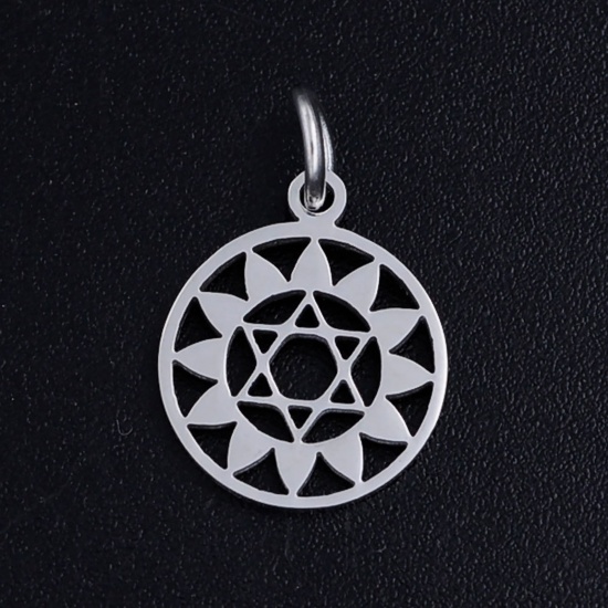 Immagine di 201 Acciaio Inossidabile Yoga Charms Multicolore Filigrana 17mm x 11mm, 5 Pz