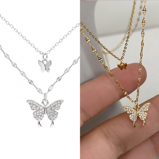 Picture of Ins Style Multilayer Layered Necklace Butterfly Animal Clear Rhinestone