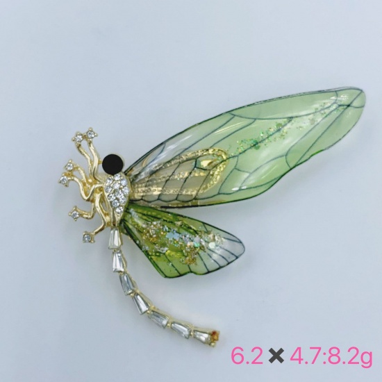 Picture of Insect Pin Brooches KC Gold Plated Multicolor Clear Rhinestone