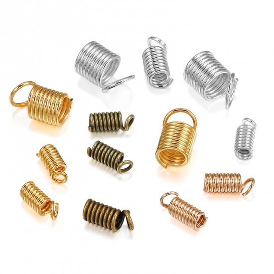 Bild von Eisenlegierung Endkappen für Halskette oder Armband Feder Bunt 100 Stück