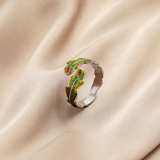 Bild von 304 Edelstahl Stilvoll Offen Ring Bunt Emaille 1 Stück