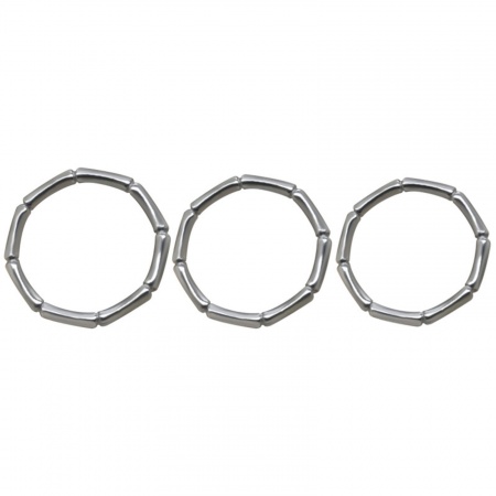 304 Edelstahl Uneinstellbar Ring Silberfarbe Bamboo-förmig 1 Stück