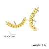 Picture of 304 Stainless Steel Ear Post Stud Earrings Multicolor Ear Of Wheat Hollow 20.9mm x 9.7mm
