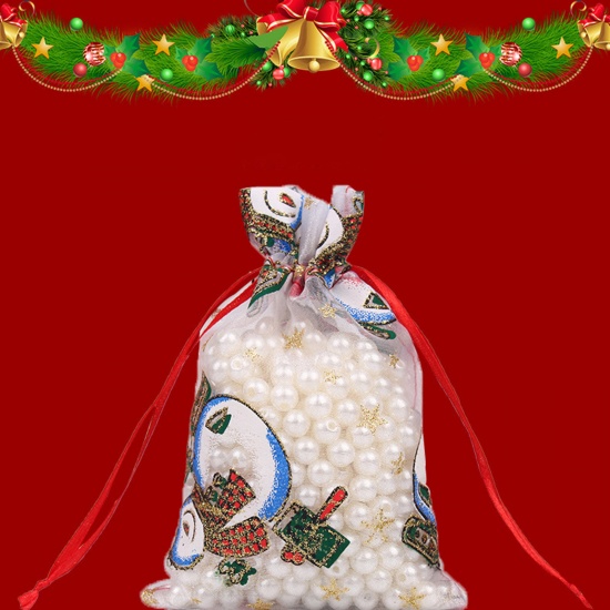Bild von Organza Weihnachten Kordelzugtasche Rechteck Bunt 10 Stück