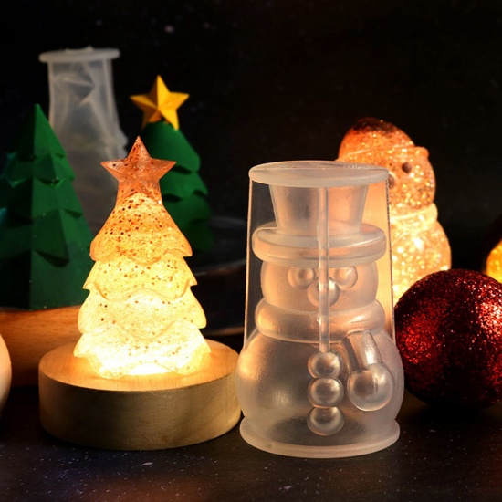 Picture of Silicone Christmas Resin Mold For Stereoscopic Candle Making White