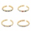 Immagine di Ecologico Retrò Elegante 14k Vero Oro Placcato Rame & Zircone Cubico Aperto Regolabile Tondo Malocchio Smalto Anello Per Donne 1 Pz
