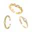 Immagine di Ecologico Squisito Elegante 14k Vero Oro Placcato 304 Acciaio Inossidabile & Zircone Cubico Aperto Regolabile Anello Per Donne Festa 1 Pz