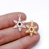 Immagine di 304 Acciaio Inossidabile Charms Natale Fiocco di Neve Multicolore Filigrana 20mm x 15mm, 5 Pz