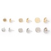 Image de Boucles d'Oreilles Puces en Laiton Plaqué Or Véritable Rond Cabochon Rapportable 2 Pcs