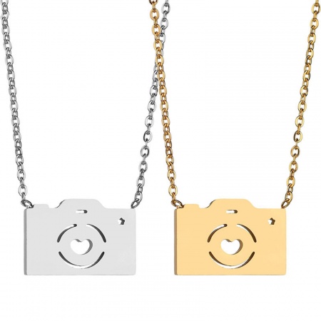 304 Edelstahl Gliederkette Kette Halskette Bunt Kamera Hohl 45cm lang, 1 Strang