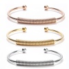 Picture of 304 Stainless Steel Wire Wrapped Open Cuff Bangles Bracelets Multicolor 6.8cm Dia.