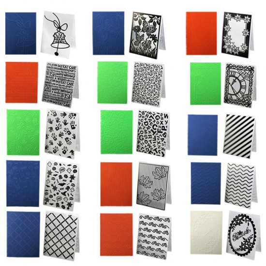 Immagine di Plastica Modello di Cartelle per Goffratura Rettangolo Bianco 14.8cm x 10.5cm, 1 Pz