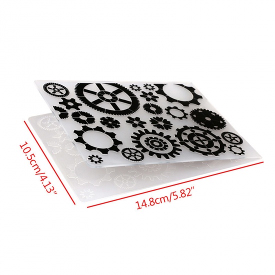 Immagine di Plastica Modello di Cartelle per Goffratura Rettangolo Bianco 14.8cm x 10.5cm, 1 Pz