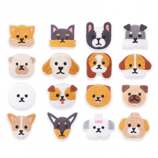 Picture of Polyester Embroidery Appliques Patches DIY Scrapbooking Multicolor Animal Dog