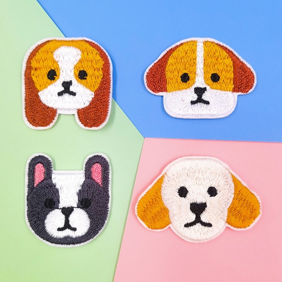 Picture of Polyester Embroidery Appliques Patches DIY Scrapbooking Multicolor Animal Dog
